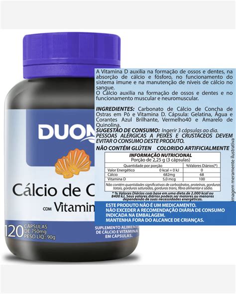 Riachuelo CÁlcio De Ostras Com Vitamina D 120 CÁpsulas Duom