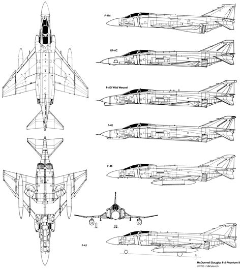 McDonnell Douglas F-4 Phantom II Blueprint - Download free blueprint ...