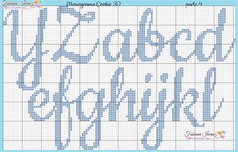 Monograma Abecedario Para Ponto Cruz Cookie Parte Alfabeto