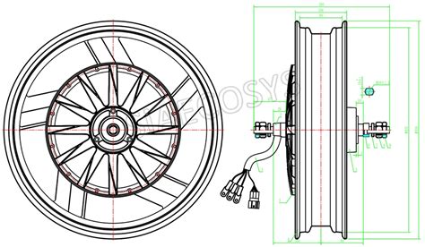 Qsmotor 17x3 5inch 5000w Hub Motor Power Train Kits 72v 100kph V4