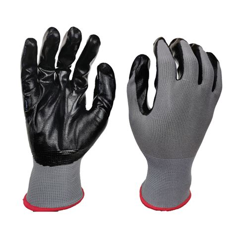 En388 4131 Nylon Black Nitrile Coated Industry Use Work Gloves