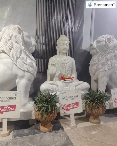 Sold To Bangalore Karnataka 4 Feet 500 Kg Marble Buddha Statue With 4 Feet 1 Ton Pair Of