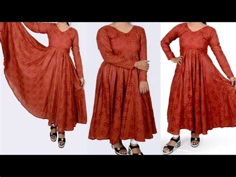 Anarkali Kurti Dress Cutting And Stitching Anarkali Dress Cutting And