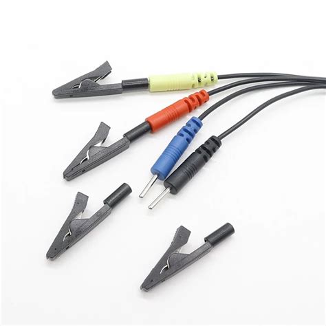 China Din P To Mm Electrode Pin With Alligator Clip Cable