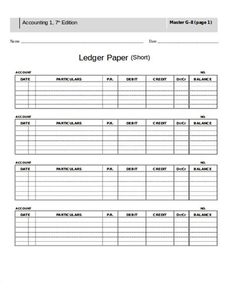 Blank Ledger Template Printable