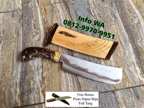 Jual Golok Cacah Daging Tulang Full Tang Baja Per Free Bonus Pisau