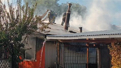 Una adulta mayor resultó herida tras incendio en vivienda de Angol