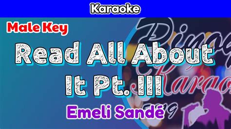 Read All About It Pt III by Emeli Sandé Karaoke Male Key YouTube