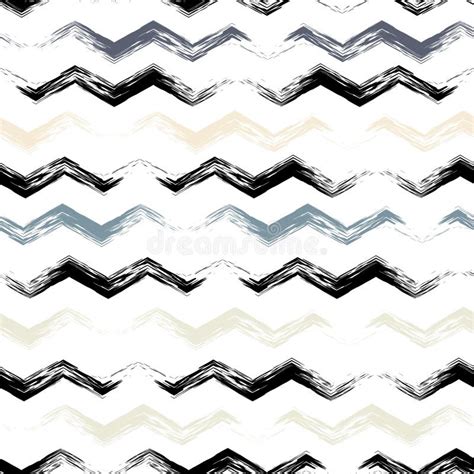 Cute Vector Geometric Seamless Pattern Brush Strokes Wavy Lines Hand