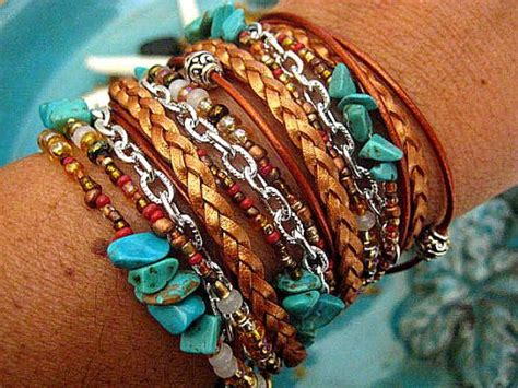 Boho Chic Endless Leather Wrap Beaded Bracelet Sedona Free Shipping