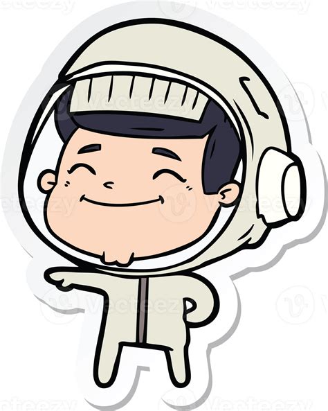 Pegatina De Un Astronauta De Dibujos Animados Feliz 44909774 Png