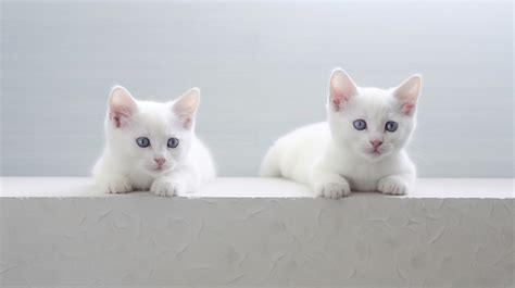 Free picture: Adorable white kittens with blue eyes