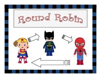 Kagan Round Robin Superheroes Visual Aid by Clay Griffin | TPT