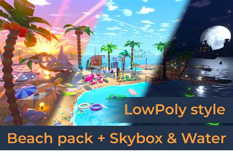 Lowpoly Beach Pack D Art Skybox Water D Environments Unity