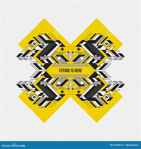 Yellow Cross Line Pattern In Rectangular Stock Photo Cartoondealer