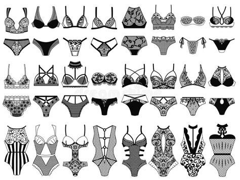 Collection Of Lingerie Panty And Bra Set Stock Vector Illustration