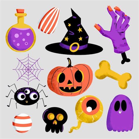 Free Vector Hand Drawn Halloween Element Collection