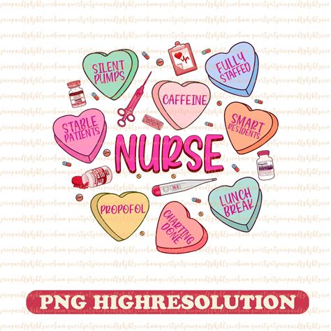 Valentines Day Nurse Png Valentine Nurse Candy Heart Png Nicu Icu Nurse Digital Download