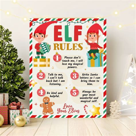 Reglas De Los Elfos De Navidad Reglas De La Casa De Los Etsy Espa A