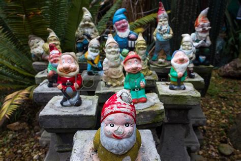 A Group of Colorful Garden Gnomes Royalty Free Stock Image | Stock ...