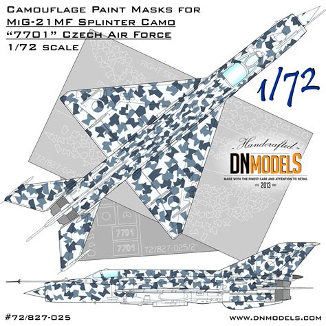 Czech Splinter #7701 - Camouflage Paint Masks for MiG-21 1/72 . By DN ...