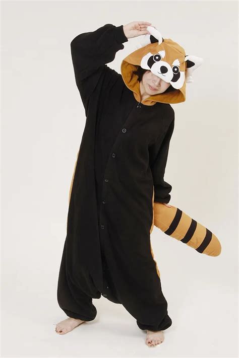 Adult Unisex Carton Animal Raccoon Pajamas Set Onesies For Couples