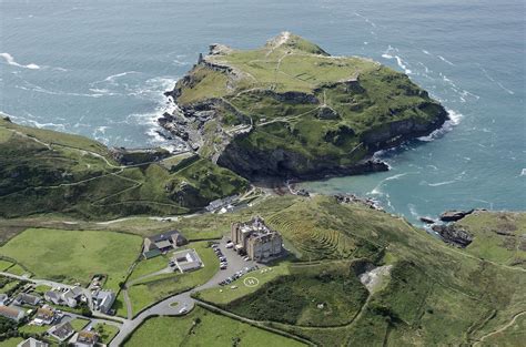 Camelot Castle Hotel plus remains of monastery and castle - Tintagel aerial view | Camelot ...