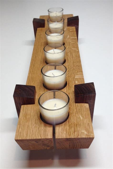 Wooden Candle Holder Table Center Piece Dimensions 5 X Etsy