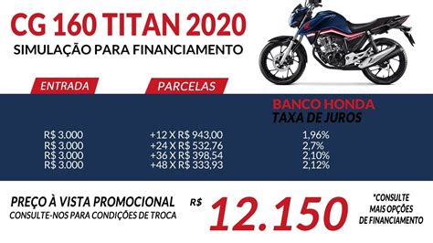 Simula O Para Financiamento Da Cg Titan Pelo Banco Honda