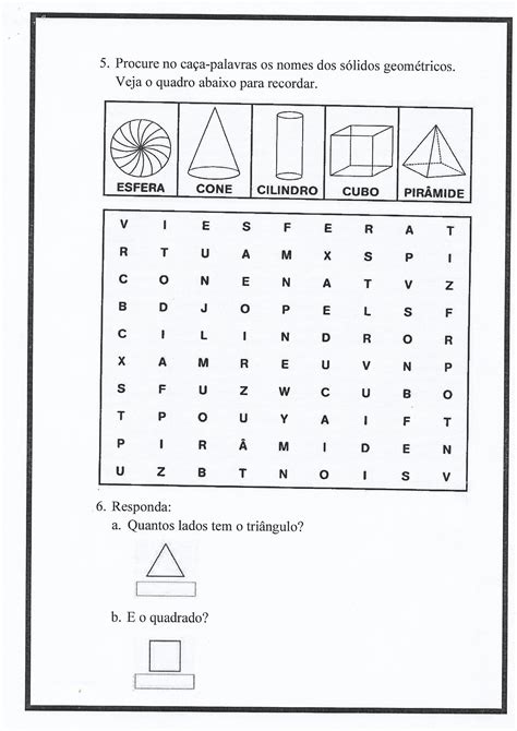 Atividade De Matem Tica Figurar Geom Tricas E S Lidos Geom Tricos