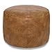 Thgonwid Unstuffed Faux Leather Pouf Cover Handmade Footstool Ottoman