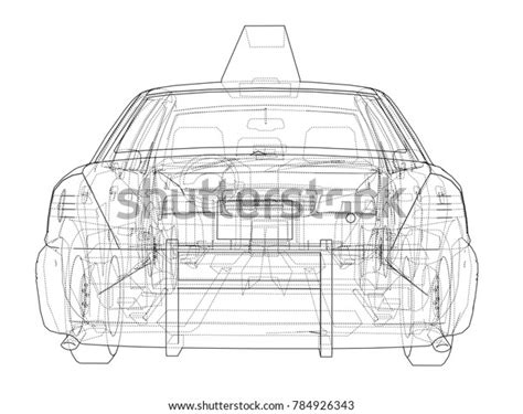 Taxi Outline Drawing Vector Rendering Layers Vector De Stock Libre De