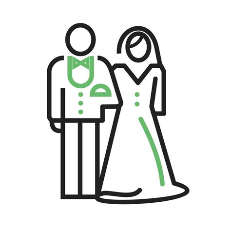 Bride and Groom Line Green and Black Icon 9690927 Vector Art at Vecteezy