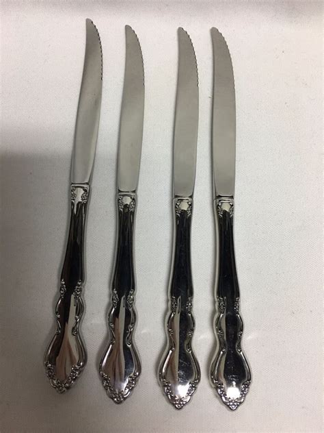 Oneida Dover Glossy Stainless Set Of 4 Steak Knives Oneida Collectible Knives Steak Knives