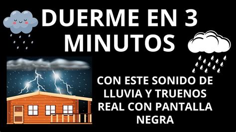 LLUVIA Para DORMIR Con TRUENOS PANTALLA OSCURA SONIDO DE LLUVIA PARA