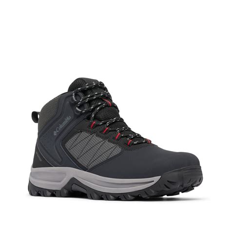 Columbia Mens Transverse Waterproof Hiking Boot, Black/Mountain Red, 7