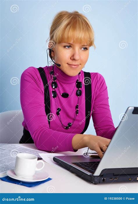 woman manager support service stock photo image  armchair black