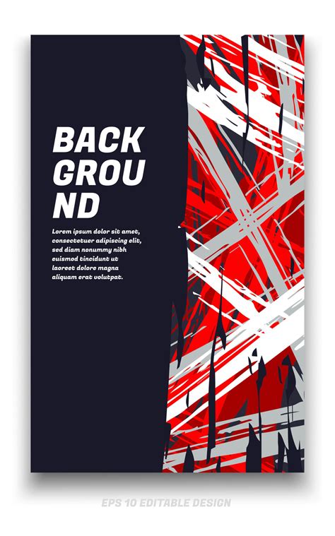 Abstract Grunge Background Cover Design With Brush Strokes Concept