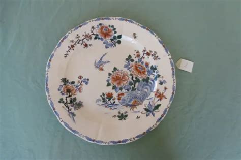 Plat Faience Gien Modele Coq Pivoines Diam Cm Lot Eur