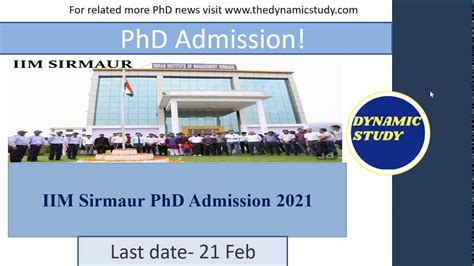 IIM Sirmaur PhD Admission 2021 YouTube