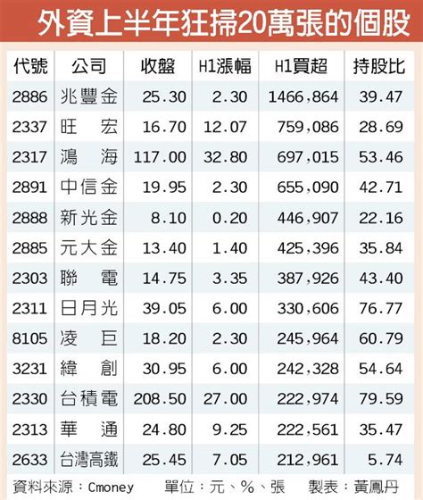 13檔爍金 外資上半年狂掃逾20萬張 證券．權證 工商時報