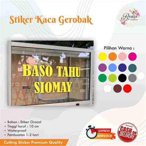 Jual Stiker Kaca Gerobak Oracal Cutting Huruf Sticker Angka Cm