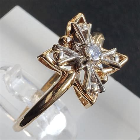 Maltese Cross Ring Vintage Diamond Maltese Cross Ri Gem