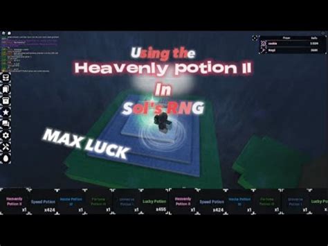 Using Heavenly Ii Potion In Sol S Rng Max Luck Youtube