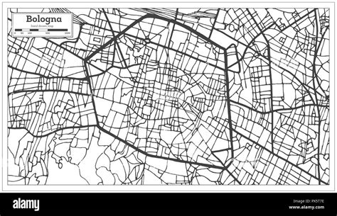 Bolonia Italia Mapa De La Ciudad En Estilo Retro Mapa De Esquema Ilustración Vectorial Imagen