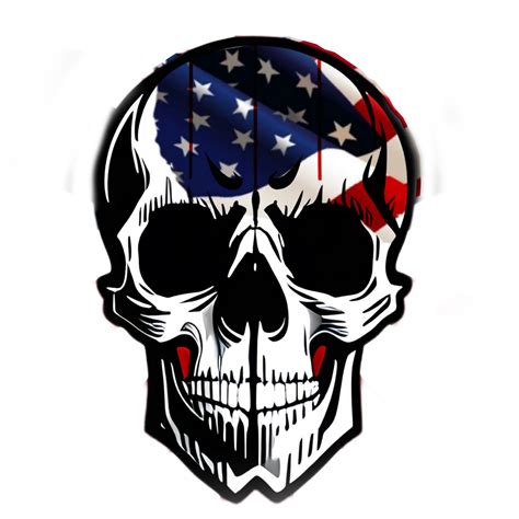 skull illustration with american flag paint 26792327 PNG