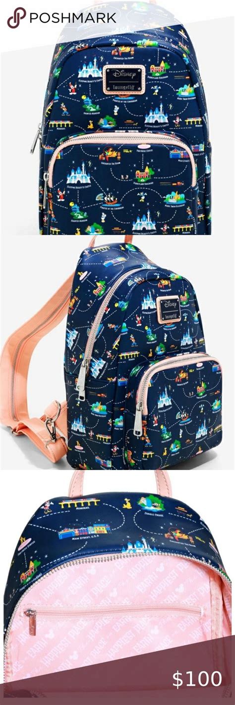 Disneyland 65th Anniversary Map 2 In 1 Convertible Mini Backpack