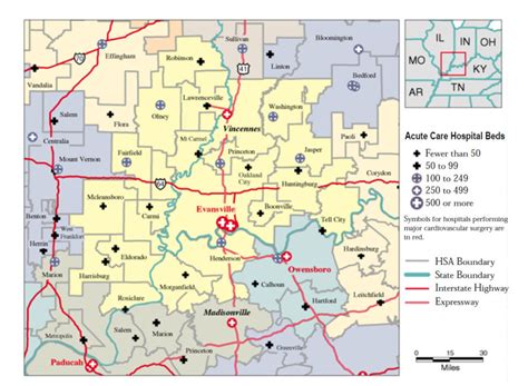 Map C Hospital Service Areas Assigned To The Evansville Indiana