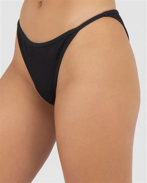 Shop Roxy Mind Of Freedom Bikini Bottom In Anthracite Fast Shipping