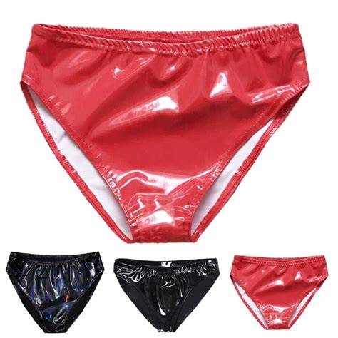 CULOTTE EN FAUX Cuir Aspect Humide String Sexy Bikini Clubwear M 3XL Rouge Noir EUR 14 20